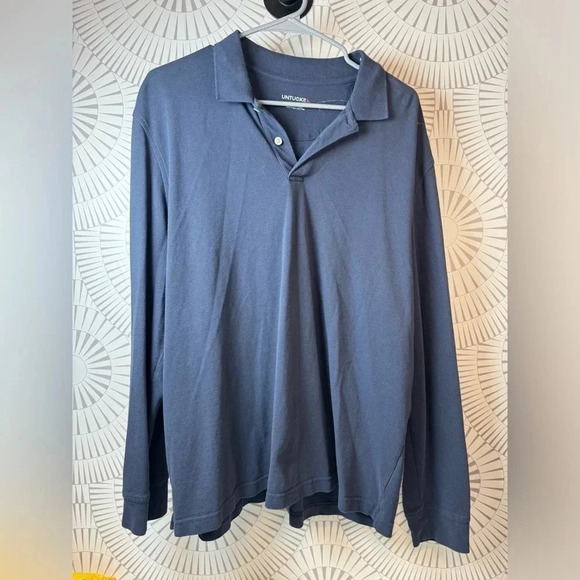 UNTUCKit Men’s Long Sleeve Navy Blue Polo Shirt X- Large - Picture 1 of 3